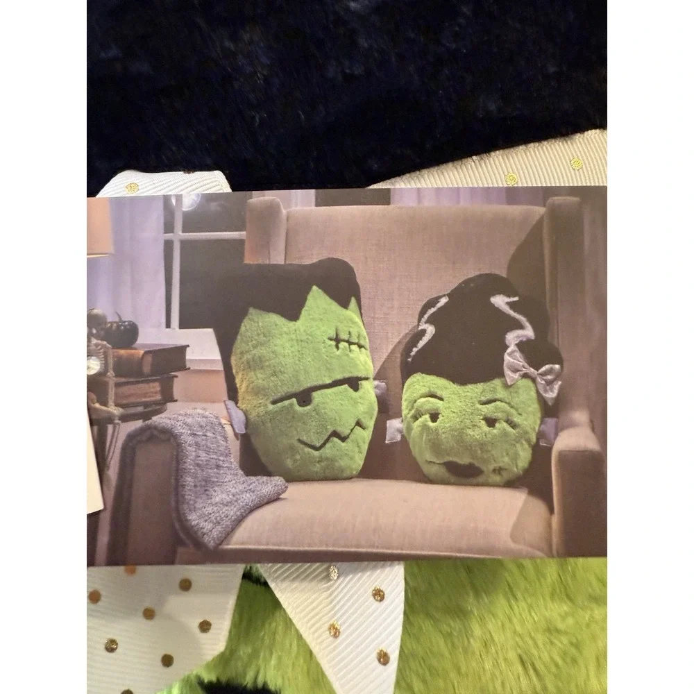 2 Isaac Mizrahi Halloween Frankenstein Bride&Groom Of Frankenstein Pillows VIRAL
